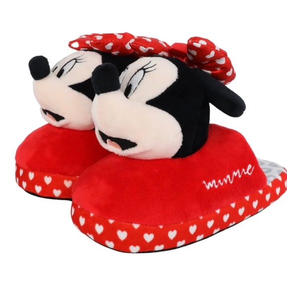 DISNEY MINNIE MOUSE SLIPPERS MICRO PLUSH Sz 9/10 NEW, FAST SHIP - Picture 4 of 7